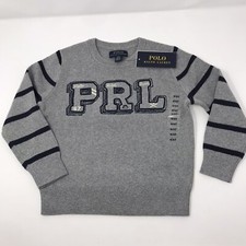 Polo Ralph Lauren Toddle Boy 4T Cotton Sweater PRL Large Logo Gray