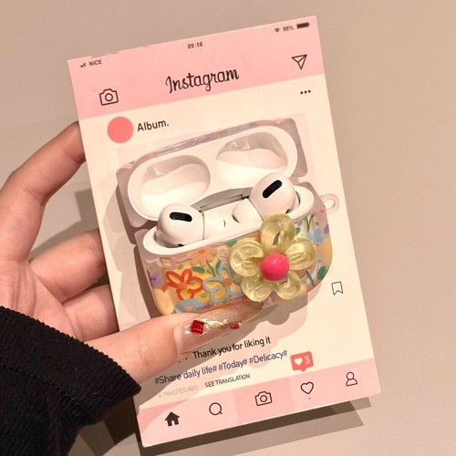 For Apple Airpods 4 3 2 Pro1 Silicone Case Floral Earphone Cover With Charms Gif - Picture 5 of 19