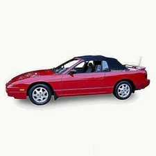 Fits: Nissan 240SX Convertible Soft Top & Plastic Window 1991-1995 Black Vinyl