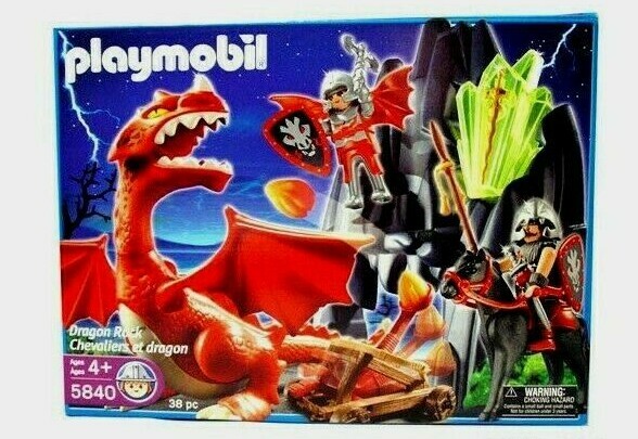 Playmobil 5840 Dragon Rock Playset with Knights Dragon and Playmobil 5840 Dragon Rock Playset with Knights Dragon and