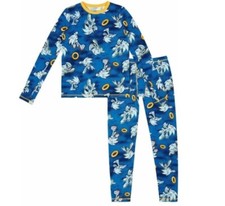 SONIC The Hedgehog Warm Insulated Underwear Boy's 10/12 NEW 2 Piece Shirt Pants