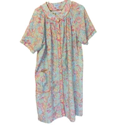#ad Vintage Floral cottage core pearl snap house dress. Size 2X $25.00