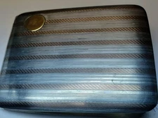 Vtg Elgin Am Mfg Co 14K Gold On Sterling Silver Striped Cigarette Case 98 Grams