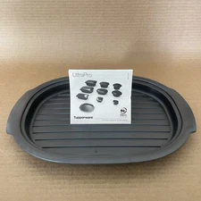 Tupperware Ultra Pro Microwave Ovenware Grill Plate #7068 Gray New Old Stock