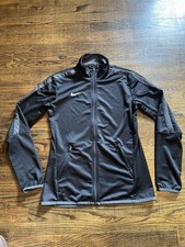 Nike Dri Fit Full Zip Jacket Women's Small Black Pockets Lightweight