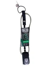 Ocean & Earth Surfboard Ankle leash 6ft Cord 7mm Black/clear  New