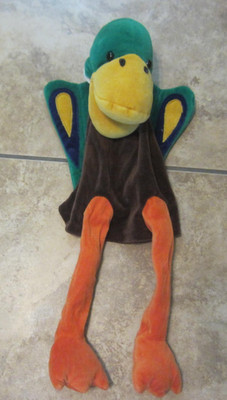 Duck Hand Puppet Bright Multicolored Wings Dangling Legs  20'' Toy Beleduc