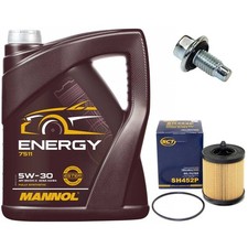 Motor&ouml;l Filter Set 5W-30 5 Liter + &Ouml;lablassschraube f&uuml;r Opel Astra G Vectra B