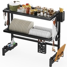 2 Tier Over The Sink Dish Drying Rack,Adjustable Kitchen Drying Drainer Shelf