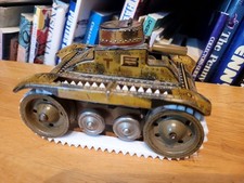 NICE VINTAGE 1930's GAMA TIN LITHO WIND UP SPARKLING T-59 MILITARY ARMORED TANK