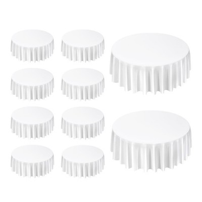 Uimoso 10-Pack 120-In White Round Polyester Tablecloths for Weddings and Events