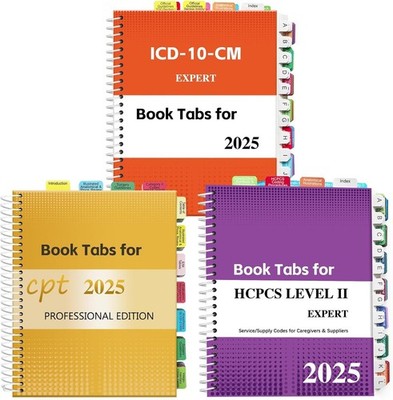 2026 CPT, ICD-10-CM & HCPCS Level II Tabs: Colorful Waterproof Organization