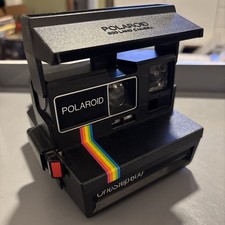 Vintage Polaroid OneStep 600 Instant Film Land Camera w/ Rainbow Stripe - Works