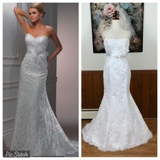 Elegant Maggie Sottero Lorie Strapless Lace Wedding Gown 