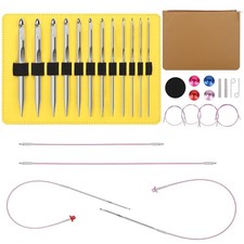 12 Sizes Interchangeable Tunisian Crochet Hooks Set Cables 3.0mm10.0mm Hook