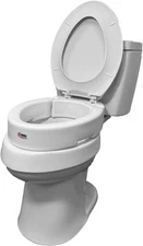 Carex Elongated Hinged Toilet Seat Riser, Adds 3.5 Inches of Height to Toilet
