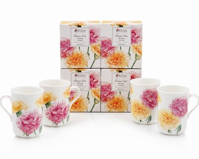 4x Maxwell & Williams Katherine Castle  Florade-Carnations Becher NEU & OVP