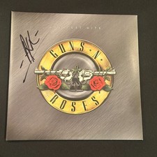AXL ROSE Signed Guns N Roses Greatest Hits LP ALBUM COVER Beckett Auth BAS LOA