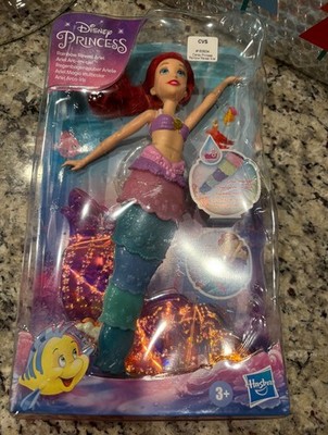 Hasbro Disney Princess Ariel Doll Rainbow Reveal Color Changing Mermaid 11in