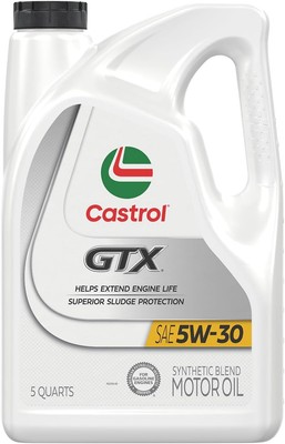 Castrol GTX 5W-30 Synthetic Blend Motor Oil, 5 Quarts 5 Quart 