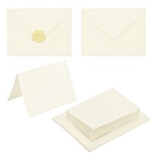 50Pack Beige 5x7 Envelopes, A7 Envelopes with Cards Stickers