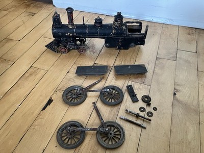 Antique 1890 s WILKINS Cast Iron Train Locomotive 13  Parts Restore