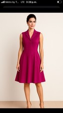 Calvin Klein Magenta Sleeveless Midi Dress
