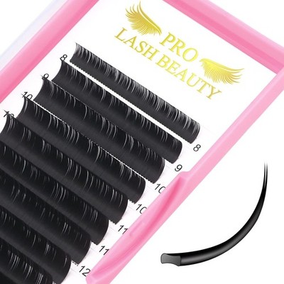 Ellipse Flat Lashes 0.15 0.20 C CC D DD Curl Lash Extensions Mattschwarz