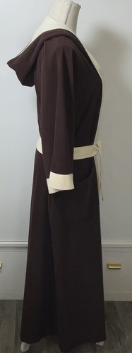 Munsingwear Mens Robe Vtg 1960s Brown Ivory Trim Small-XL Made in USA - Afbeelding 6 van 8