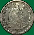1867 Seated Liberty Half Dime Very Good VG Coin #29894