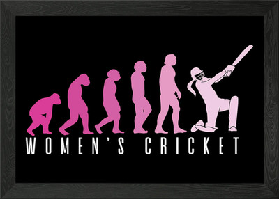 Gerahmtes Wandbild Poster Kricketspielerin Frauen Spor Leinwanddruck Bild