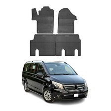 OMAC Gummi Fu&szlig;matten f&uuml;r Mercedes Vito W447 2014-2026 Automatten Schwarz 4x