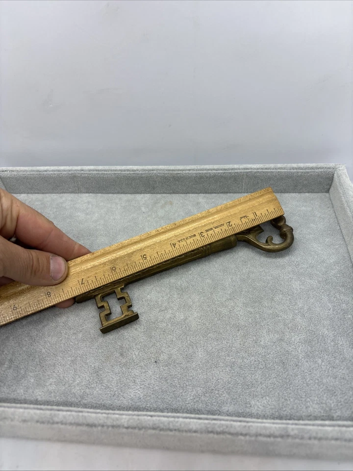 Abridor de botellas con llave de cerradura de puerta/caja fuerte esqueleto de latón macizo vintage de 7-1/2" de largo Foto 4 de 4