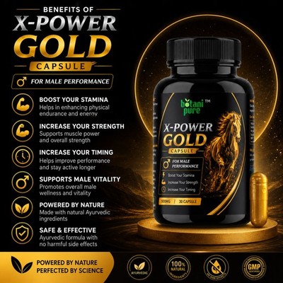 Botani Pure X Power Gold Capsules for Men Stamina Strength 100% Ayurvedic
