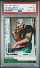  RARE Jayson Tatum 2024 Panini Photogenic Unforgettable-Maze /25 PSA 10 *POP 3*