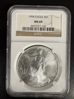 1994 AMERICAN SILVER EAGLE NGC MS69
