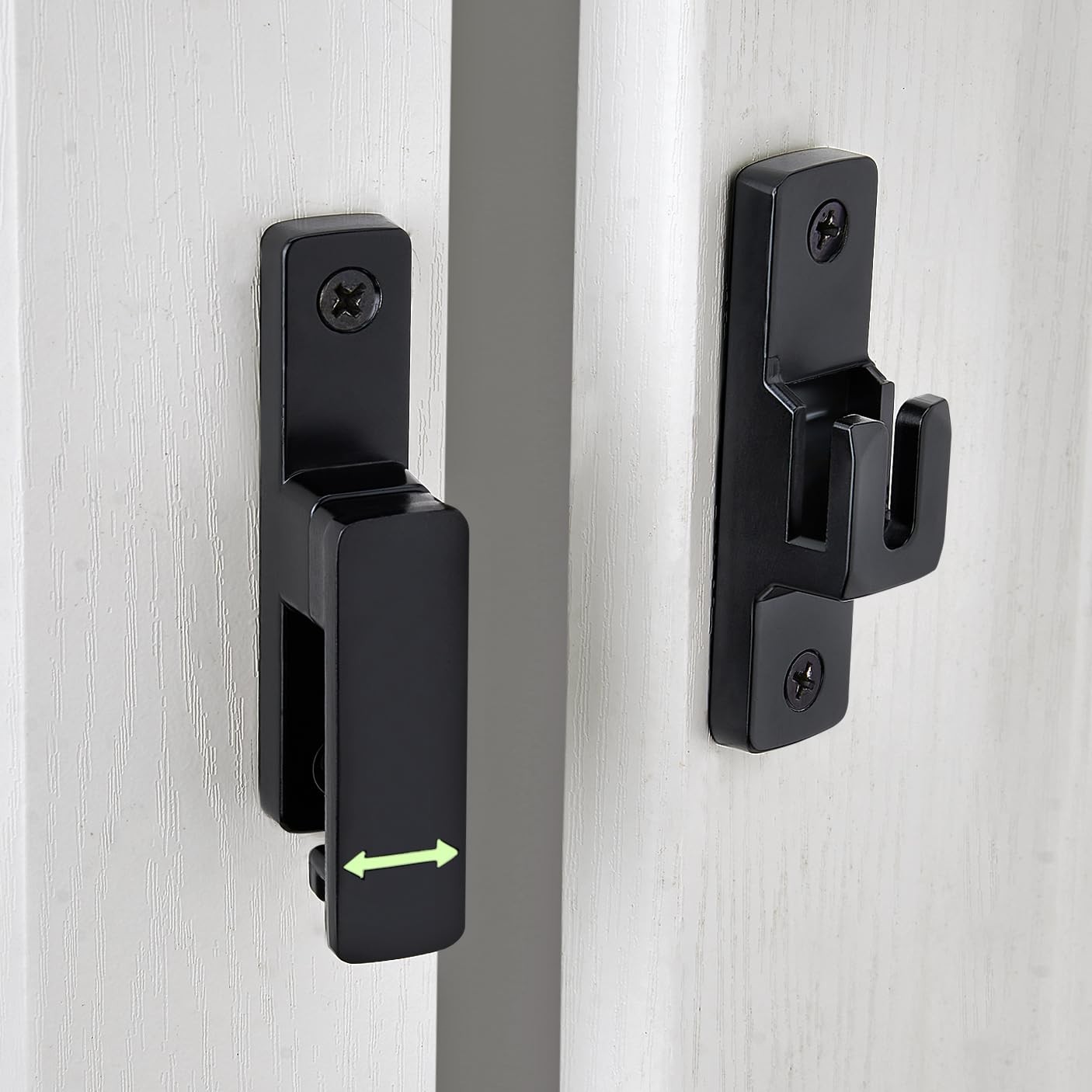 INIRET Black 90/180 Degree Flip Latch - Heavy-Duty Lock Bolt for Gate, Barn, ...