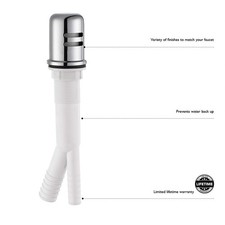 Design House Brass and Plastic Dishwasher Air Gap in Satin Nickel