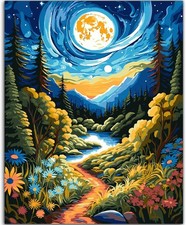 ZTOTZ Paint by Numbers Kit for Adults,Painting by Numbers Kit Landscape,Moon Lan