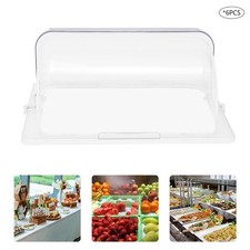 6 PACK Half Size Roll Top Chafing Dish Clear Plastic Pan Display Cover Chafer