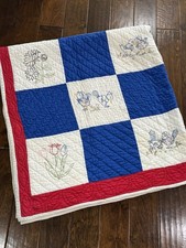 Embroidered Patchwork Quilt Birds Flowers