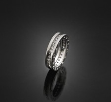 Bulgari 18k B.zero1 Ring 18K White Gold Full Diamond Size 48 4.7MM 76033621