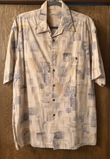 CAMPIA MODA MEN'S LARGE HAWAIIAN STYLE BUTTON FRONT SHIRT 100 COTTON