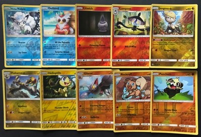 10 x Guardians Rising SM REVERSE HOLO Pokemon Karten Konvolut Alolan Vulpix 21/145