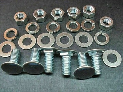 6 pcs bumper bolts nuts lock flat washers stainless capped bolt 3/8-16 x 1''