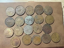 Vintage Australian Penny Lot (1943–1962) – Pre-Decimal Coins –  20 Pieces #K29