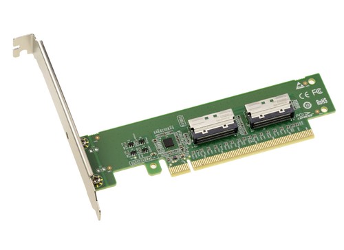 Carte PCIe 5.0 vers 2 ports MCIO 8i pour SSD NVMe M2 M3 U2 U3 - 第 4/4 張圖片