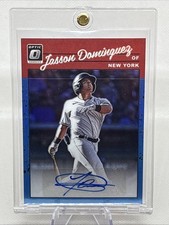 2023 Donruss Optic 1990 Signatures Jasson Dominguez Carolina Blue 25/25! RC Auto