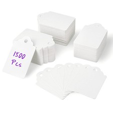 1500 Pieces Unstrung White Price Tags, Writable Marking 1.75" X 1.1",