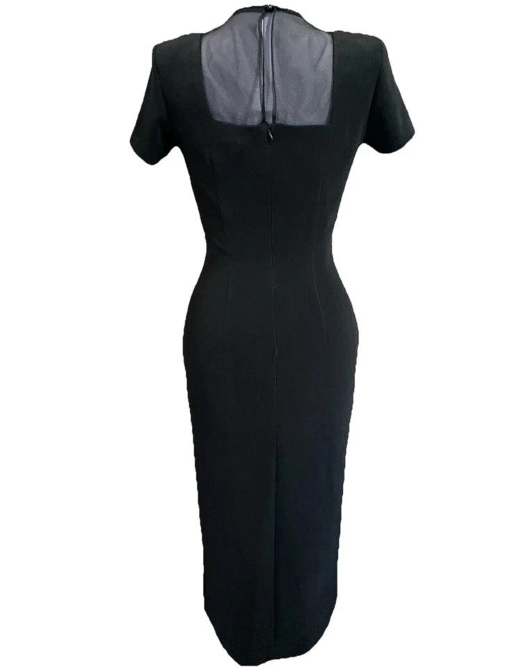 Vestido de Cóctel Vintage Wiggle Bombshell PinUp Lápiz Vixen Sexy Transparente Talla 10 Foto 2 de 4